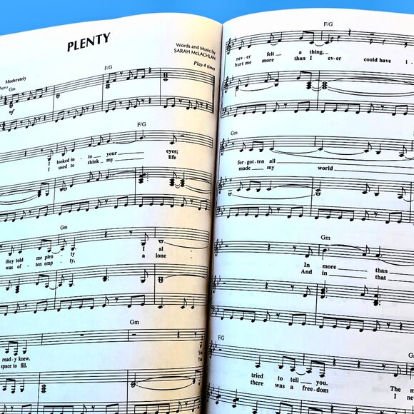 Sarah McLachlan Songbook Sheet Music Fumbling Ben's Song Plenty Ice Paperback - Picture 10 of 13